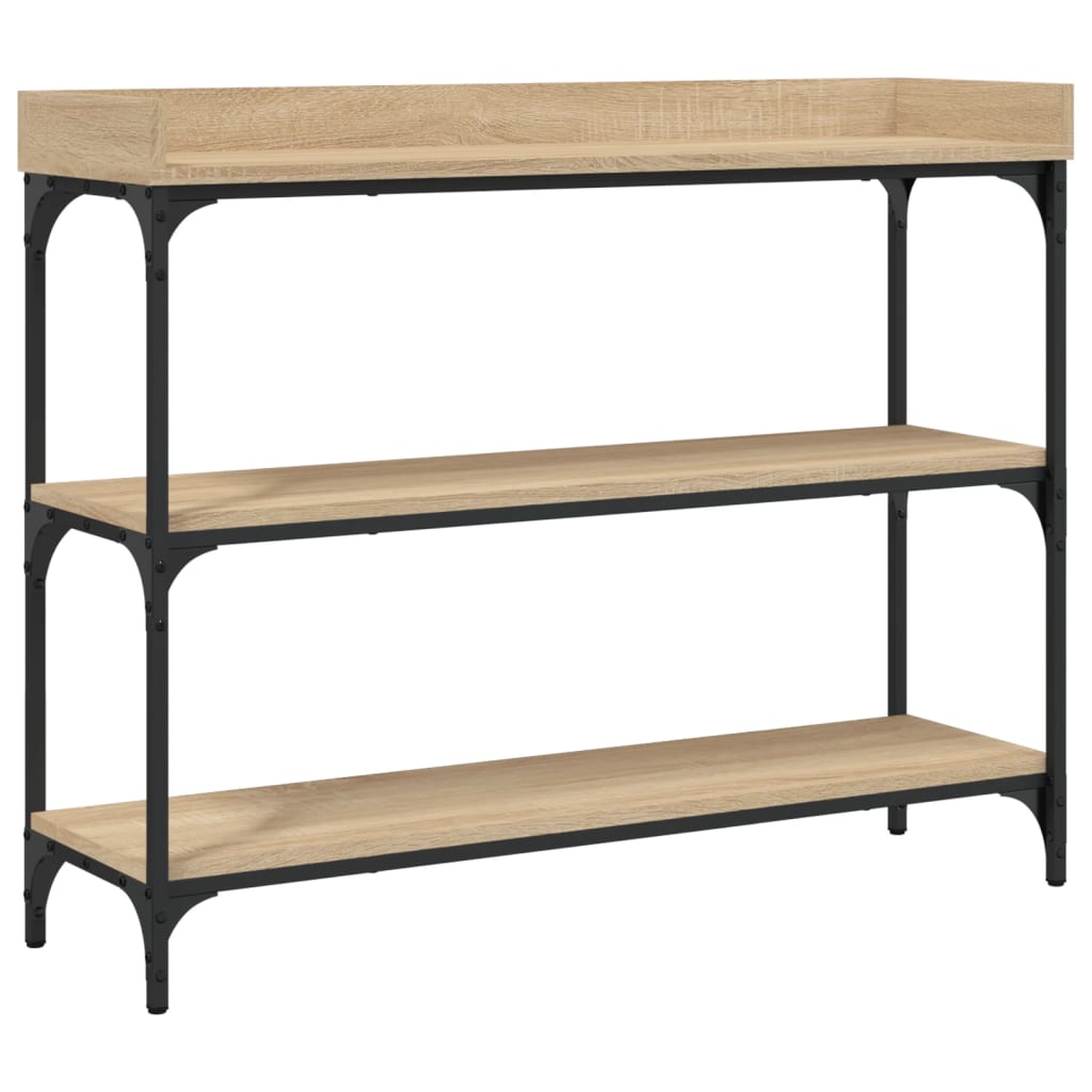 Konsollbord med hyller sonoma eik 100x30x80 cm