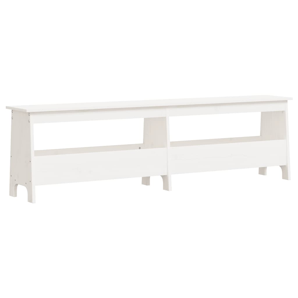 Gangbenk hvit 160x28x45 cm heltre furu