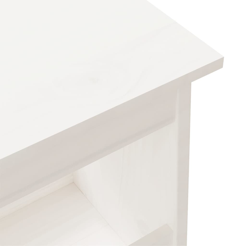 Gangbenk hvit 160x28x45 cm heltre furu