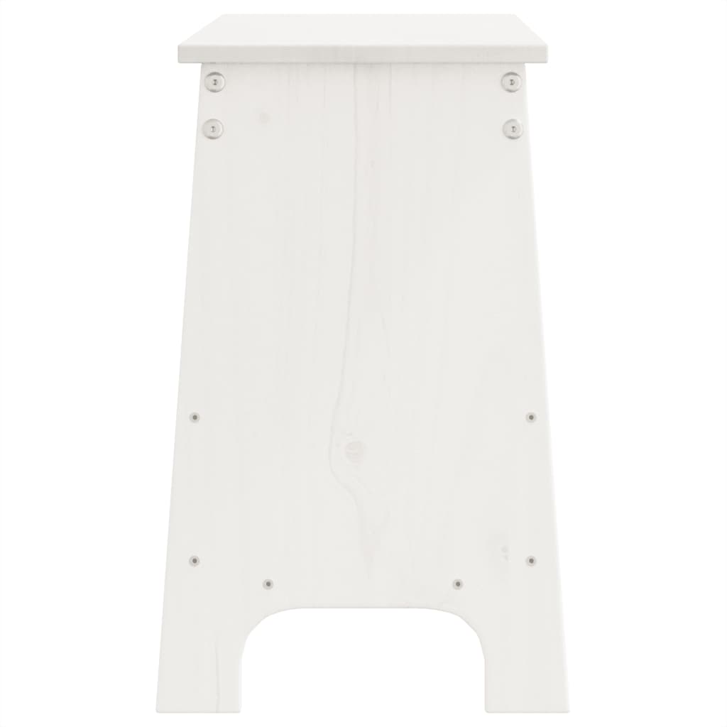 Gangbenk hvit 100x28x45 cm heltre furu