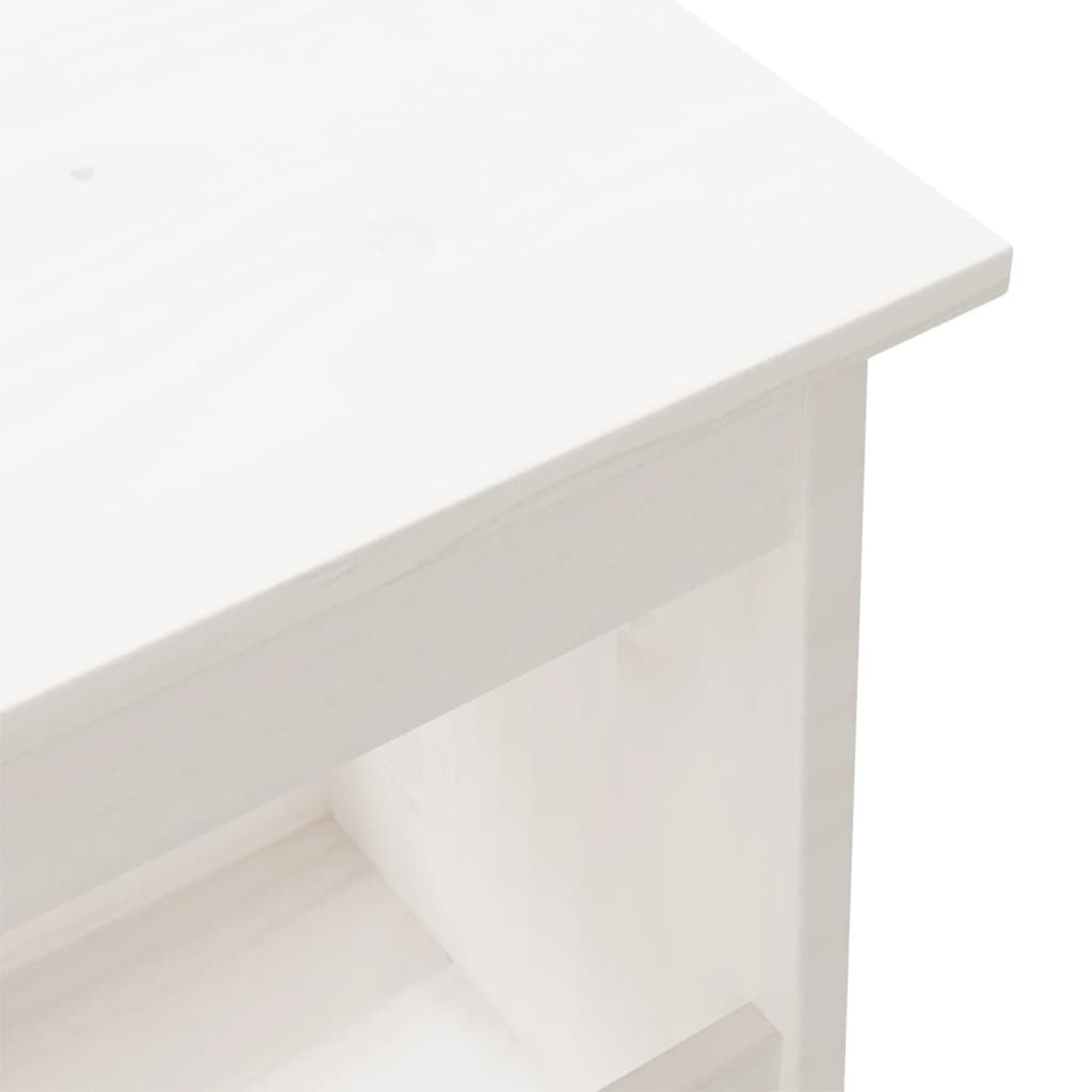 Gangbenk hvit 100x28x45 cm heltre furu