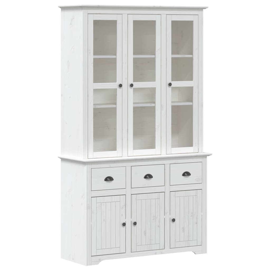 Highboard BODO hvit 115,5x43x200,5 cm heltre furu vidaXL