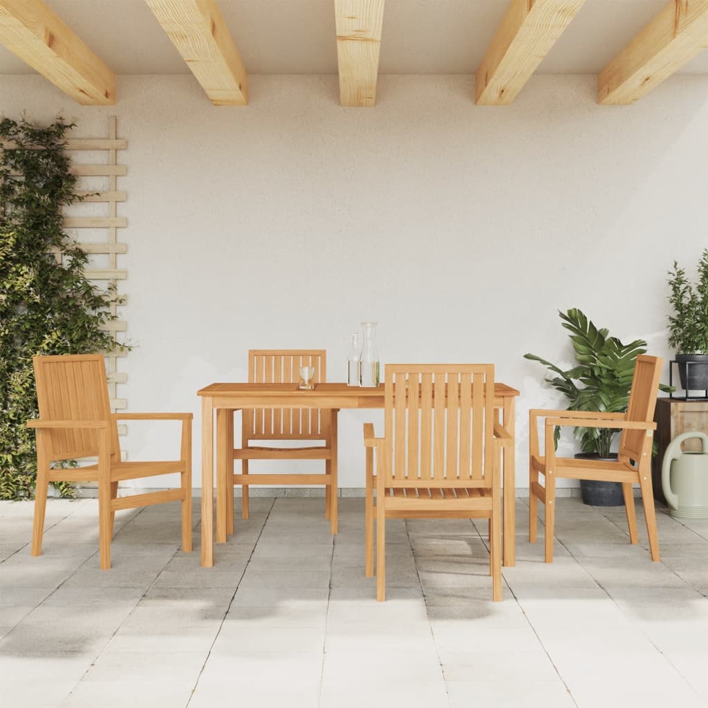 Hagespisegruppe 5 deler heltre teak vidaXL