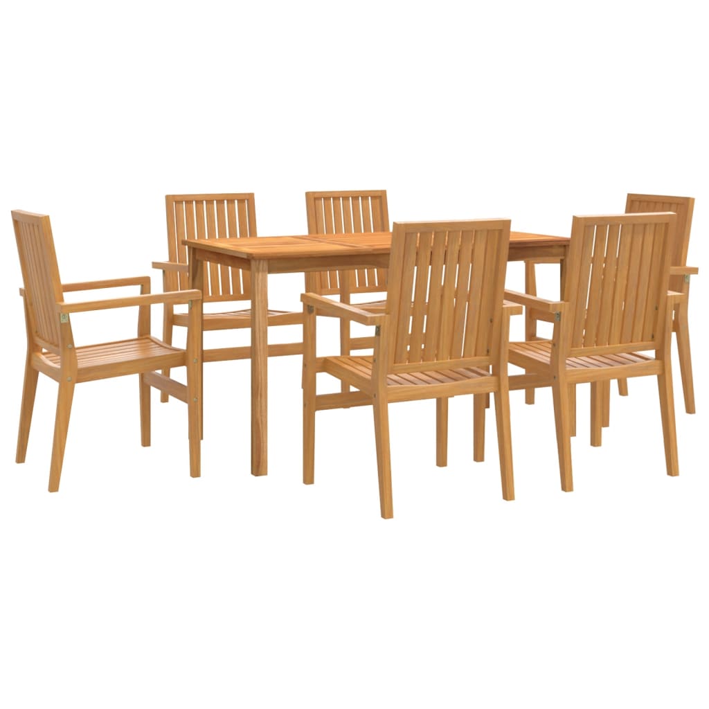 Utendørs spisestue 7 deler heltre teak vidaXL
