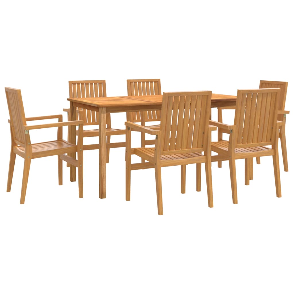 Utendørs spisestue 7 deler heltre teak vidaXL