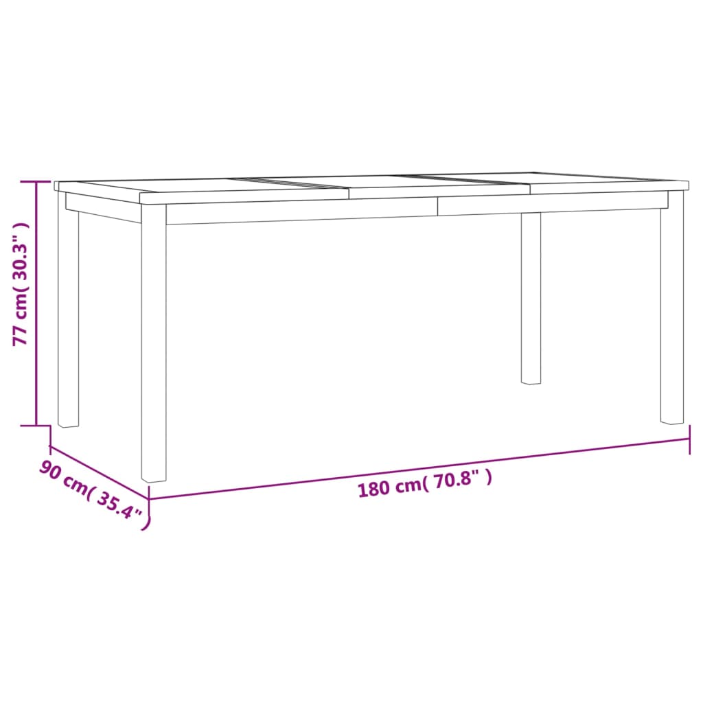 Hagespisegruppe 5 deler heltre teak vidaXL