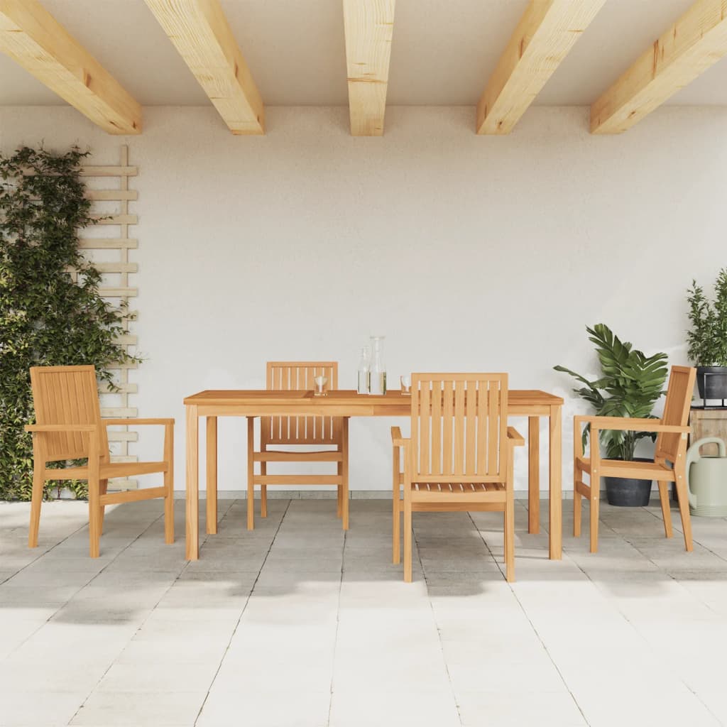 Hagespisegruppe 5 deler heltre teak vidaXL