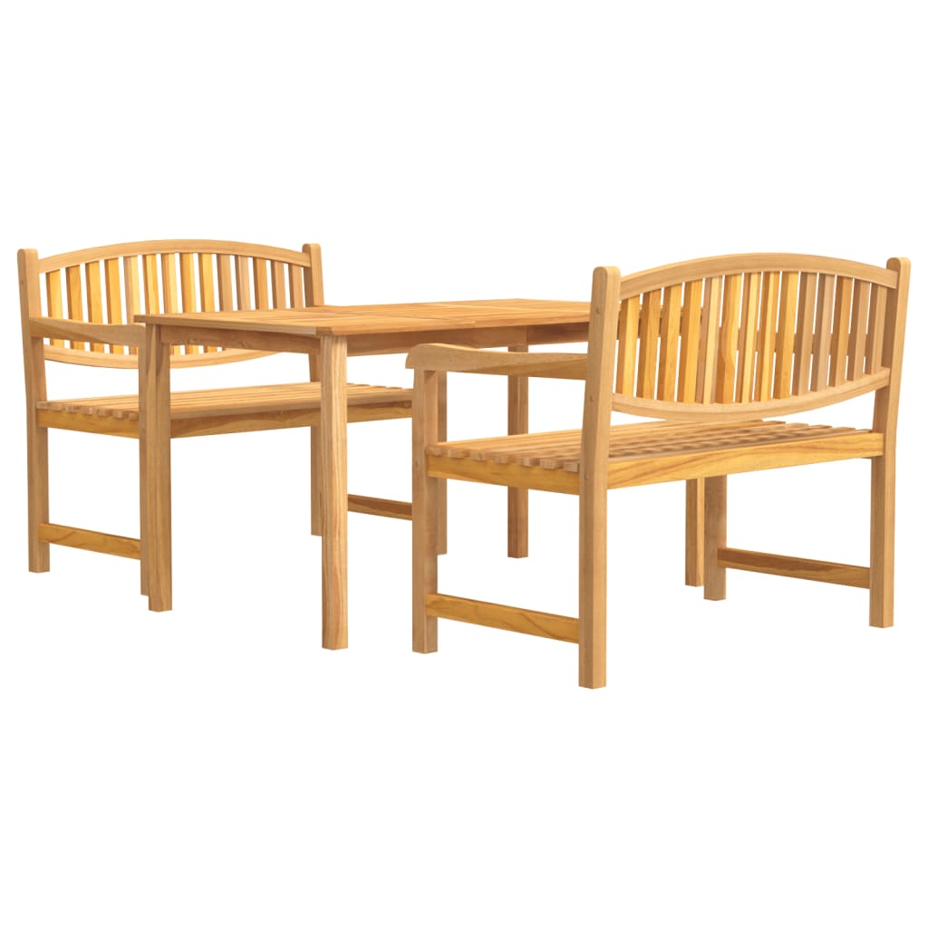 Hagespisegruppe 3 deler heltre teak vidaXL