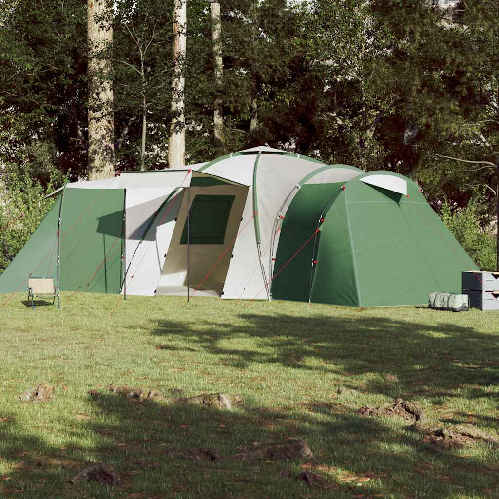 Kuppeltelt for camping 12 personer grønn vanntett vidaXL