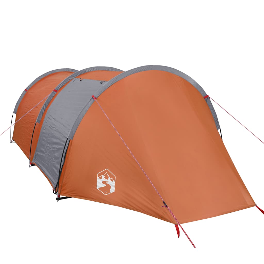 Tunneltelt for camping 4 personer oransje vanntett