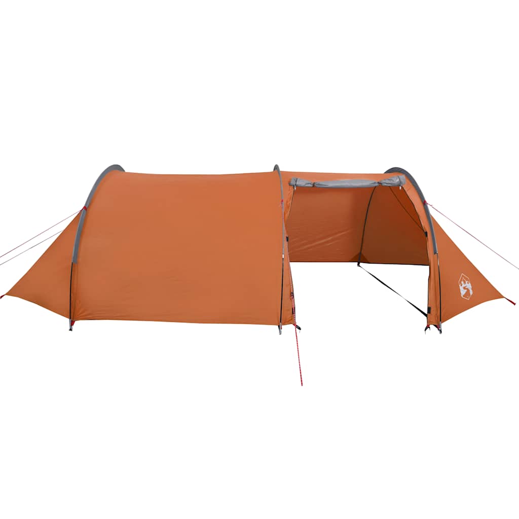 Tunneltelt for camping 4 personer oransje vanntett