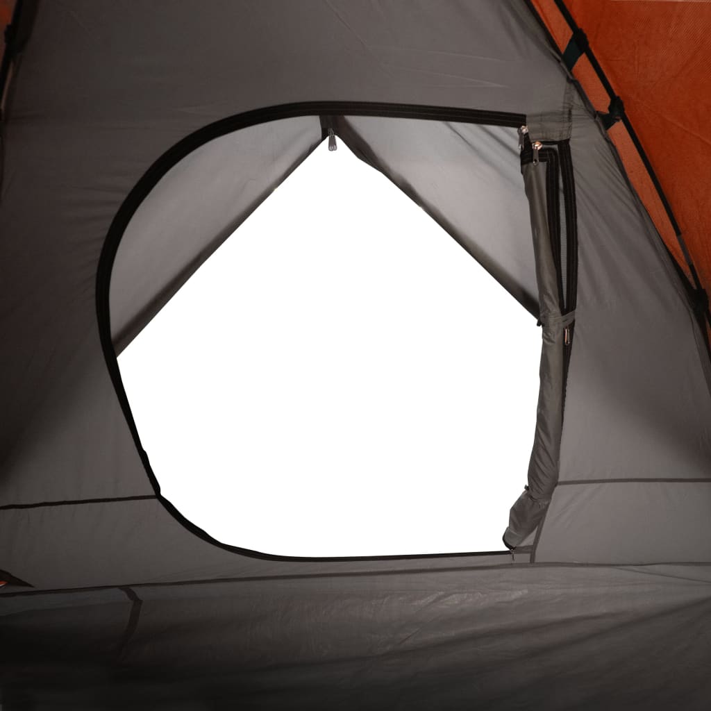 Kuppeltelt for camping 6 personer oransje vanntett