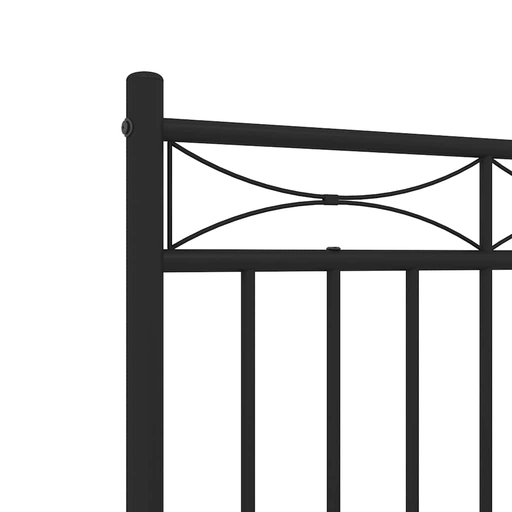 Sengeramme i metall med hodegavl svart 135x190 cm