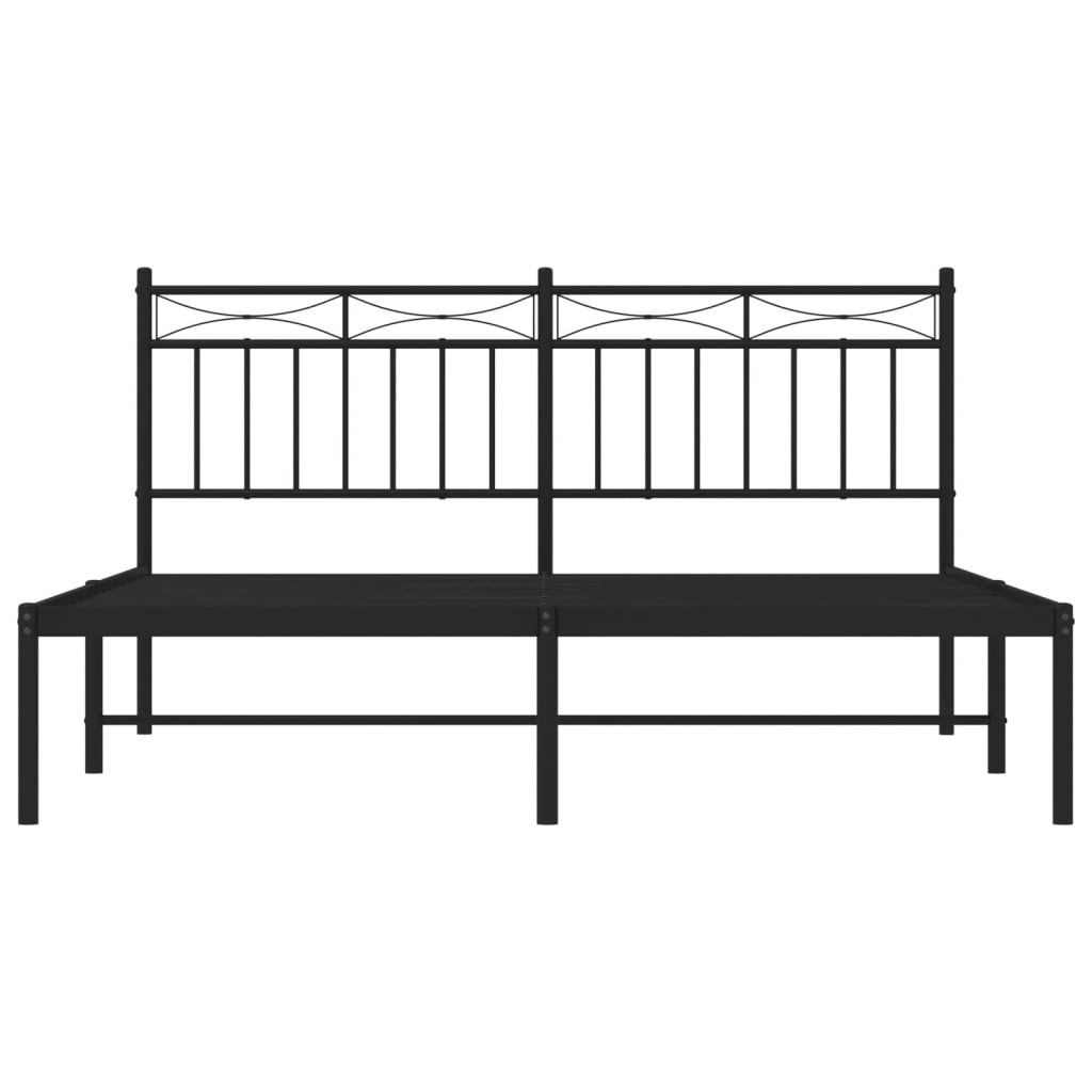 Sengeramme i metall med hodegavl svart 160x200 cm