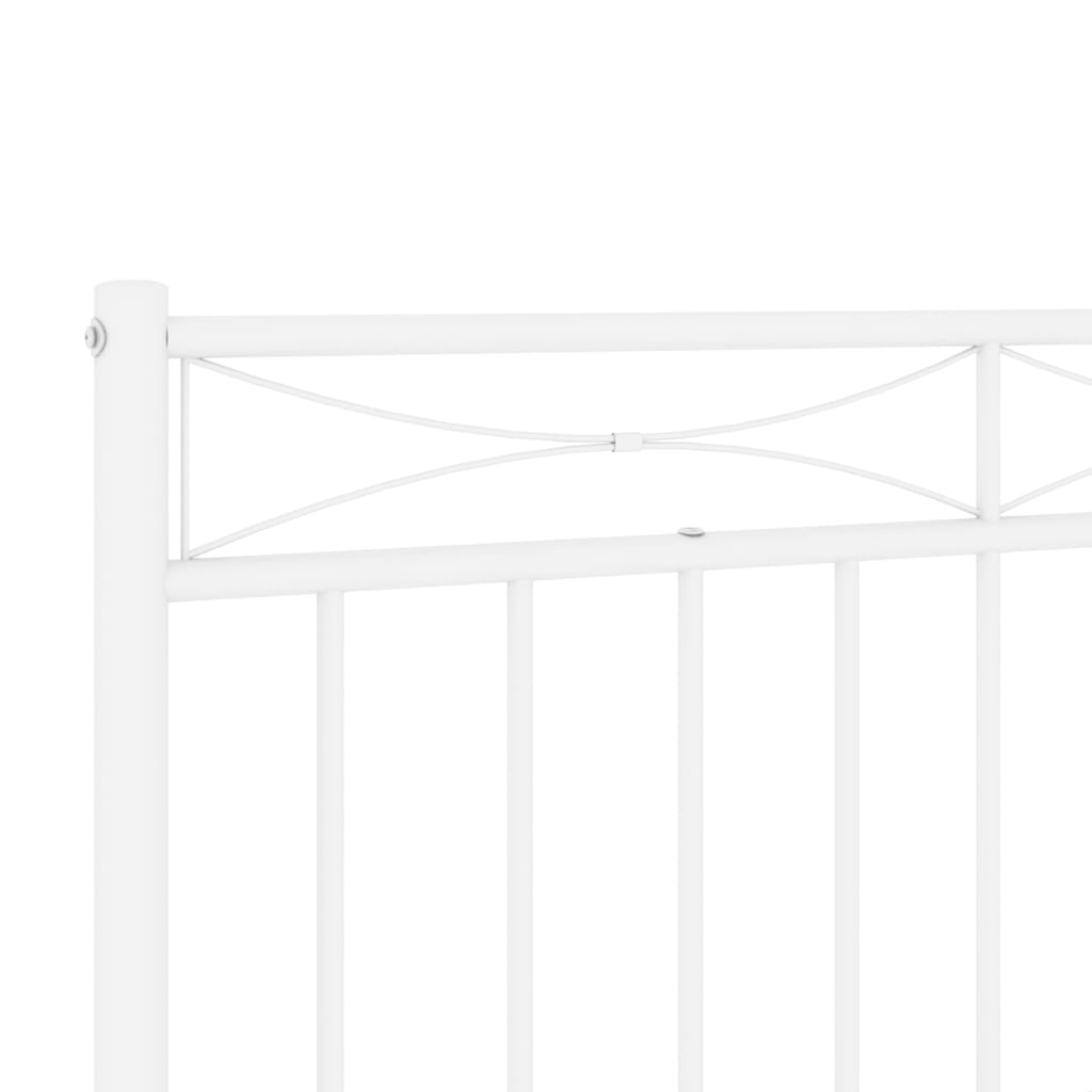 Utskiftbar sengegavl i metall hvit 200 cm
