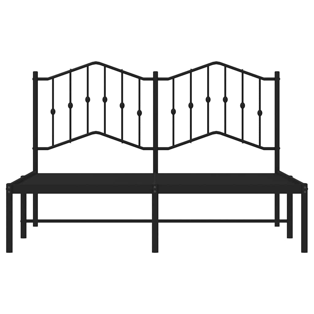 Sengeramme i metall med hodegavl svart 135x190 cm