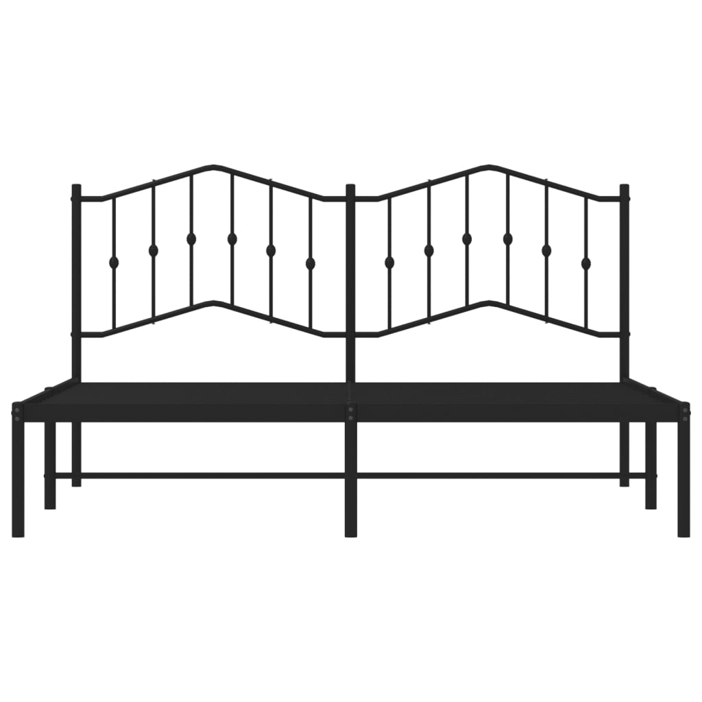Sengeramme i metall med sengegavl svart 180x200 cm vidaXL