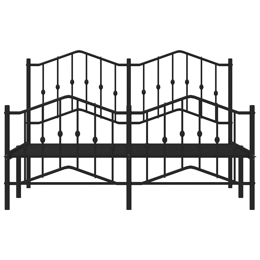 Sengeramme i metall med hode- og fotgavl svart 150x200 cm