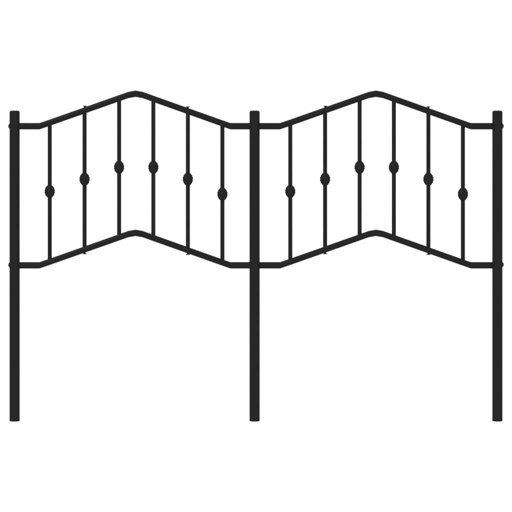 Utskiftbar sengegavl i metall svart 140 cm