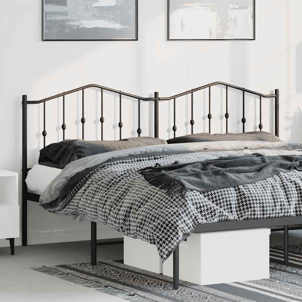 Utskiftbar sengegavl i metall svart 180 cm
