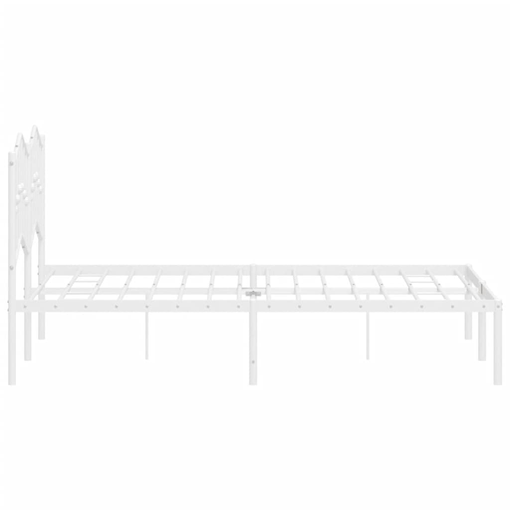 Sengeramme i metall med hodegavl hvit 120x200 cm