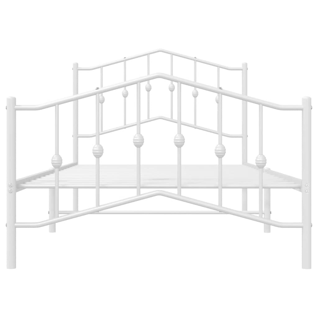 Sengeramme i metall med hode- og fotgavl hvit 100x190 cm