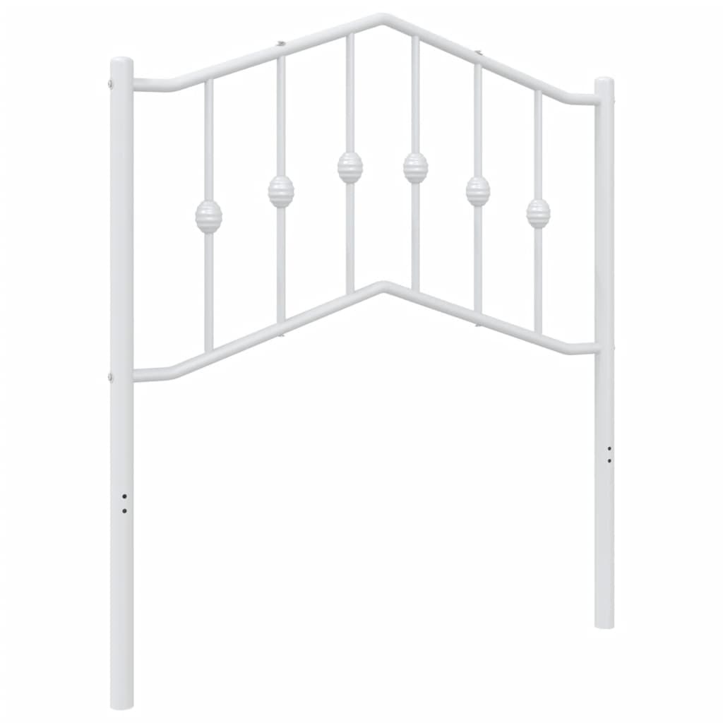 Utskiftbar sengegavl i metall hvit 80 cm vidaXL