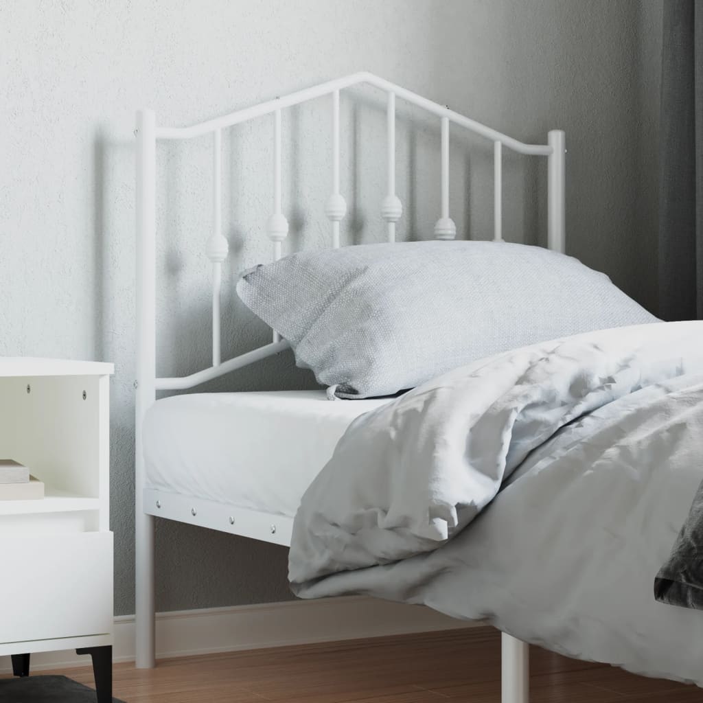 Utskiftbar sengegavl i metall hvit 80 cm vidaXL