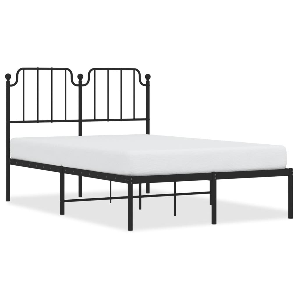 Sengeramme i metall med hodegavl svart 120x190 cm