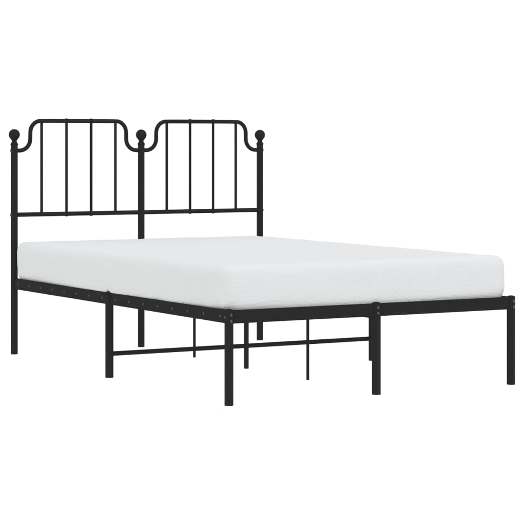 Sengeramme i metall med hodegavl svart 120x190 cm