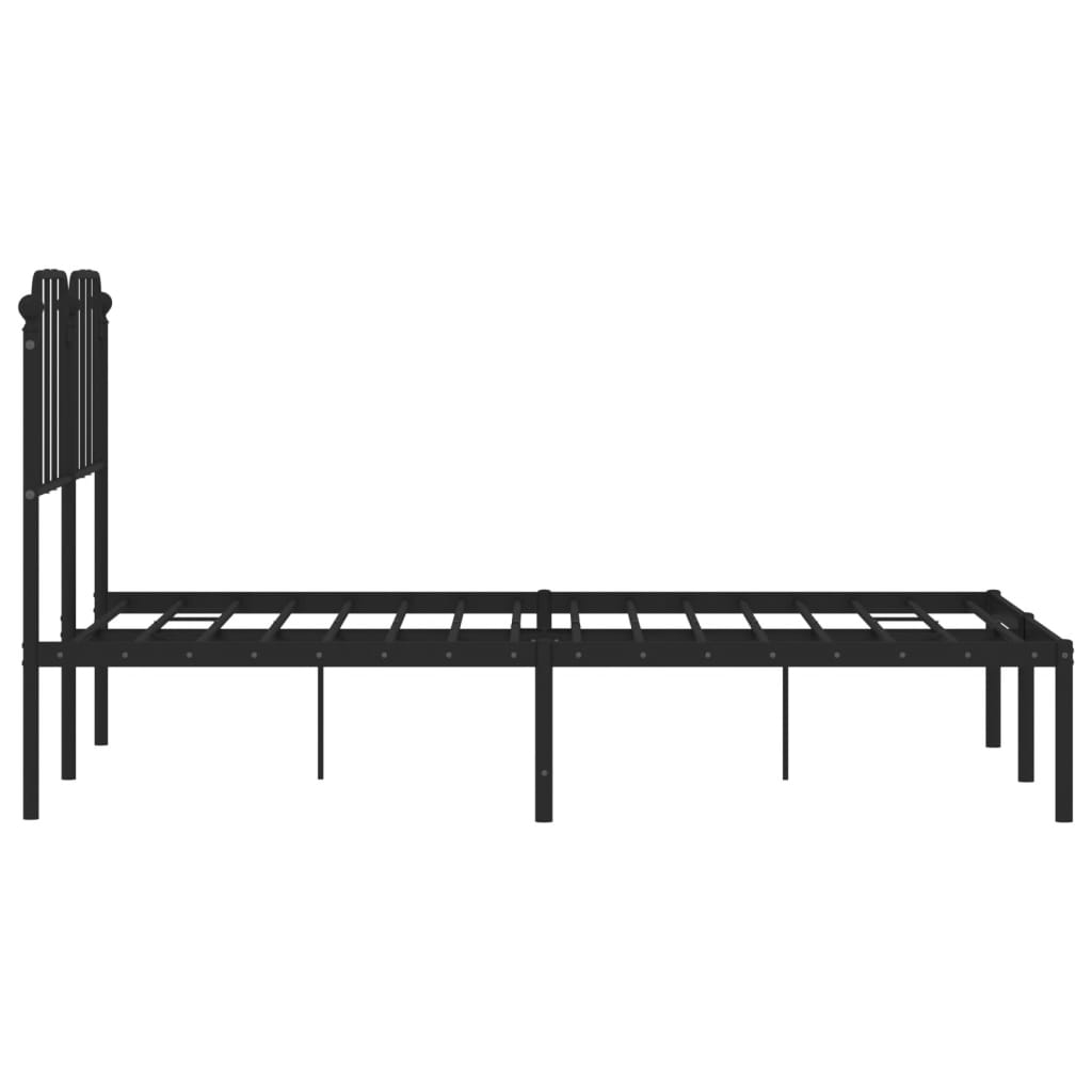 Sengeramme i metall med hodegavl svart 120x190 cm