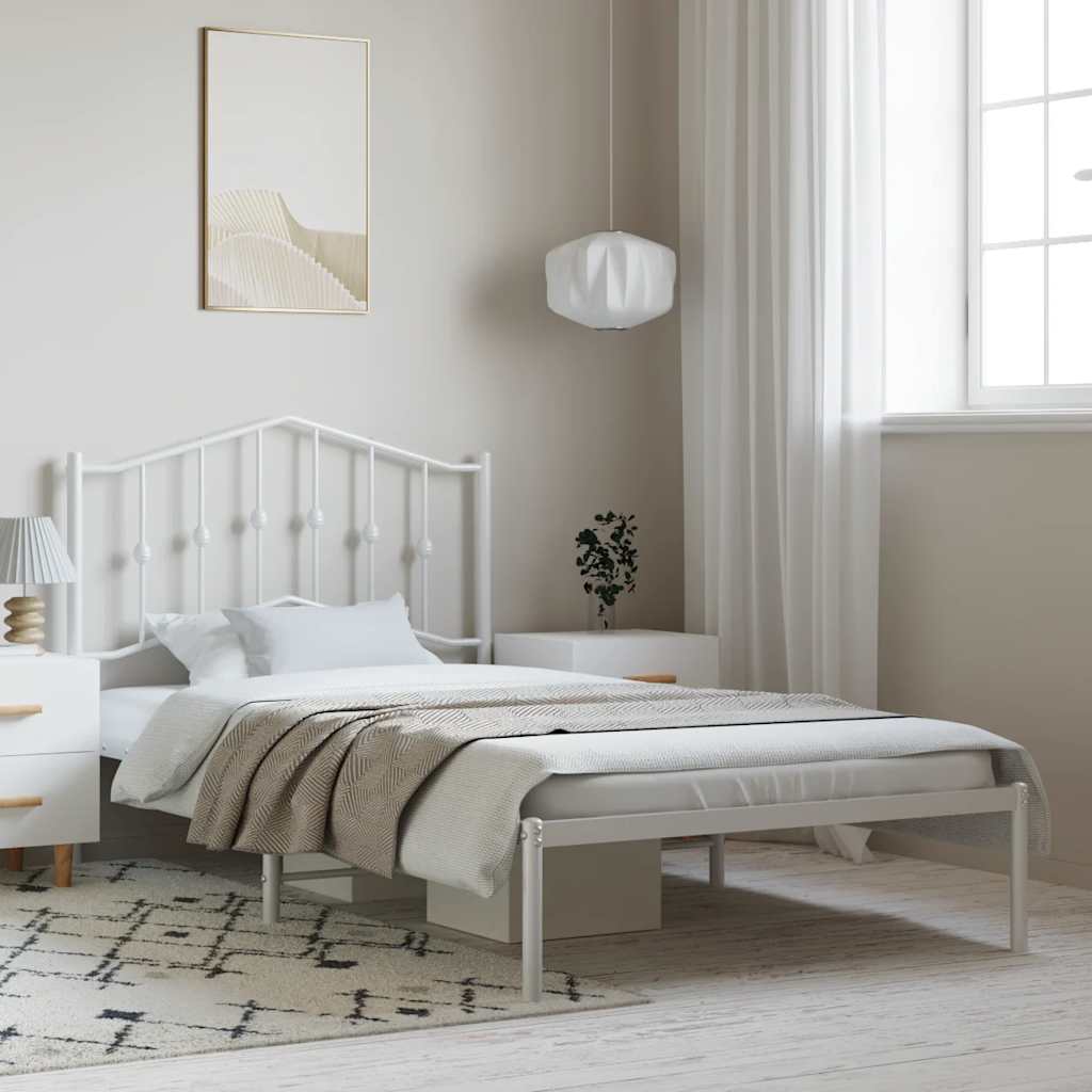 Sengeramme i metall med hodegavl svart 135x190 cm