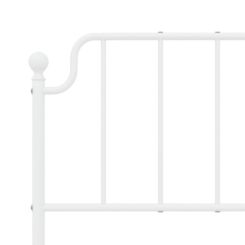 Sengeramme i metall med hode- og fotgavl hvit 135x190 cm