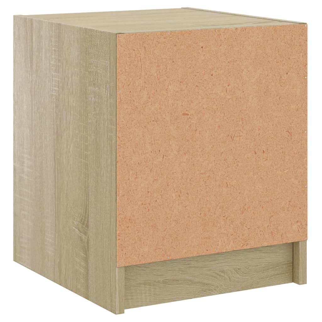 Nattbord med glassdører 2 stk sonoma eik 35x37x42 cm
