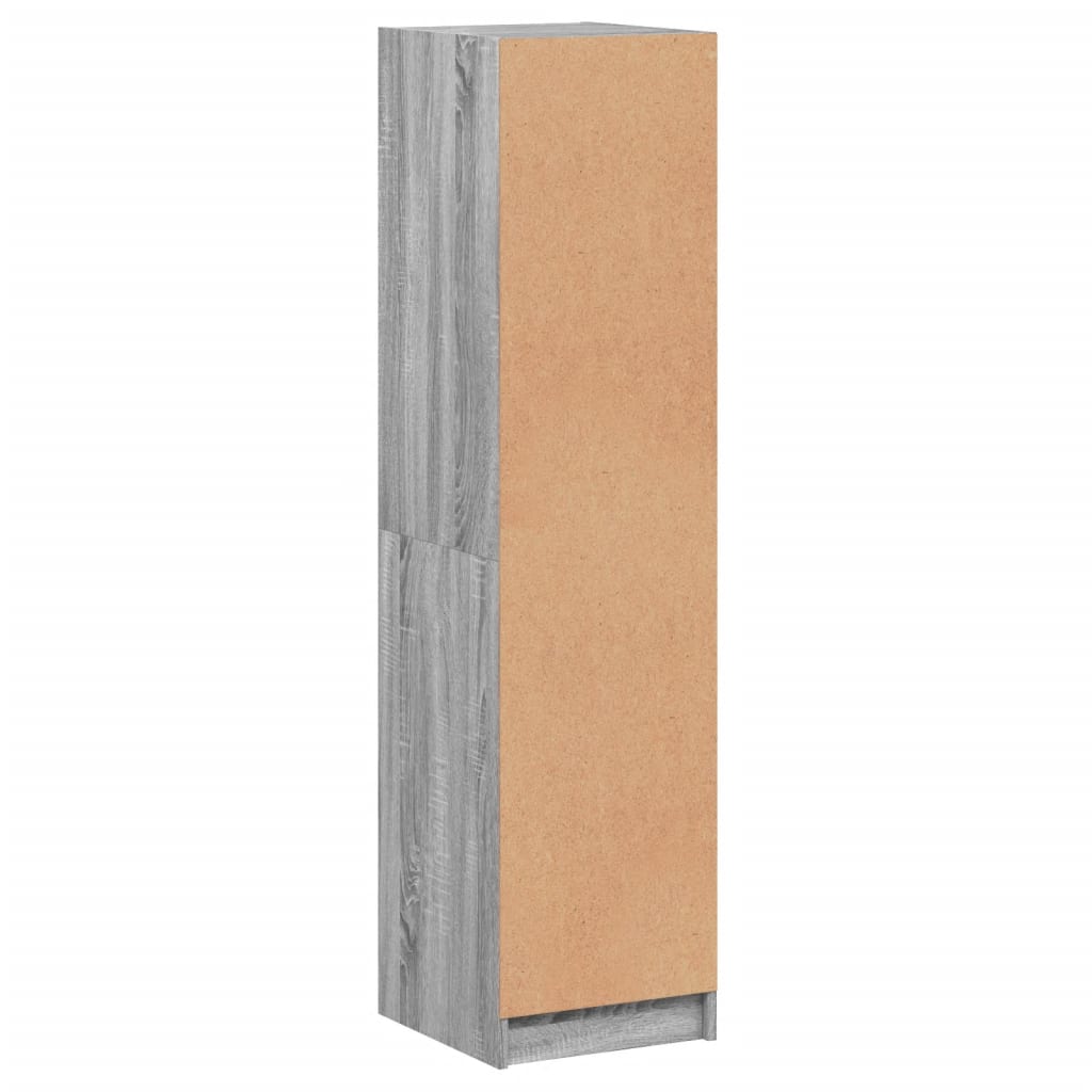 Highboard med glassdører grå sonoma 35x37x142 cm