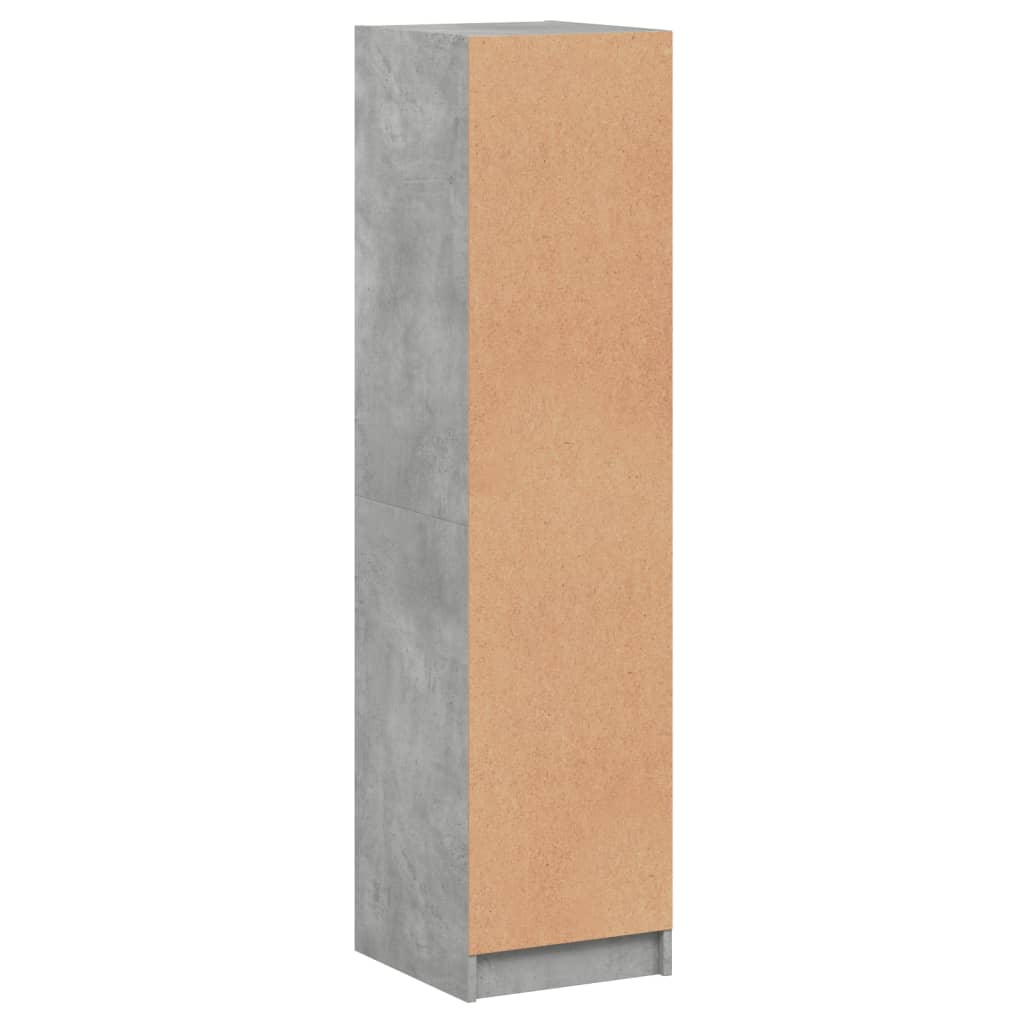 Highboard med glassdører betonggrå 35x37x142 cm