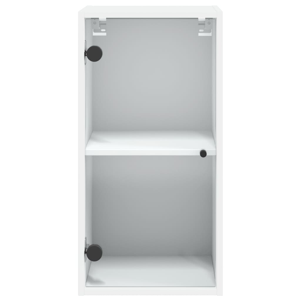 Sideskap med glassdører hvit 35x37x68,5 cm