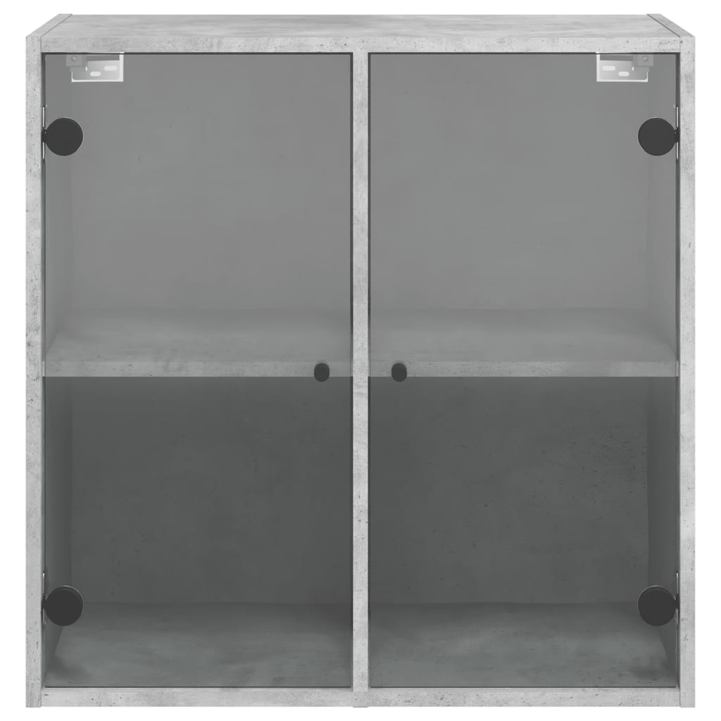 Sideskap med glassdører betonggrå 68x37x68,5 cm