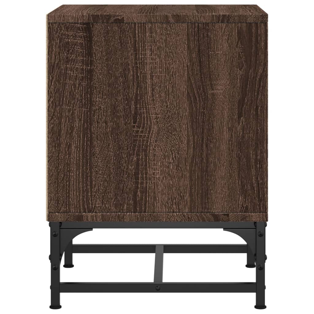 Nattbord med glassdører 2 stk brun eik 35x37x50 cm