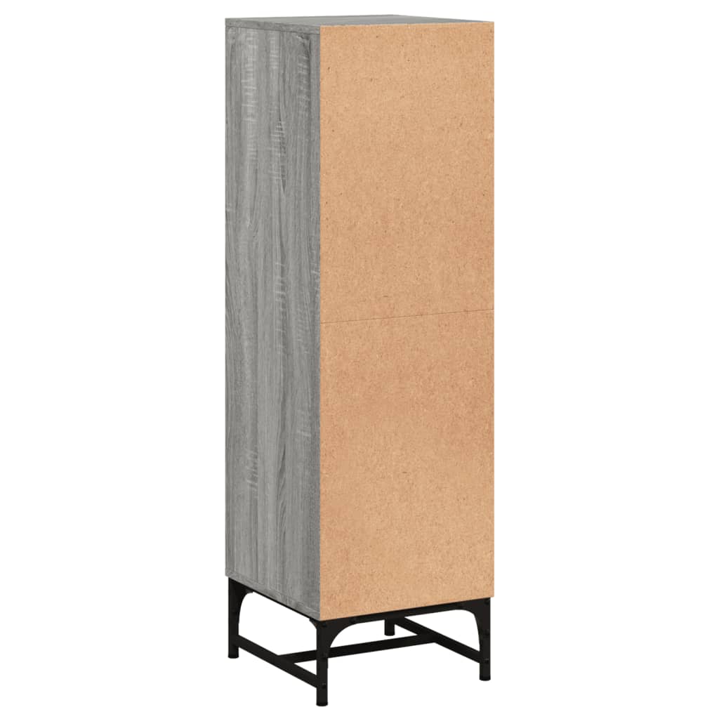 Highboard med glassdører grå sonoma 35x37x120 cm