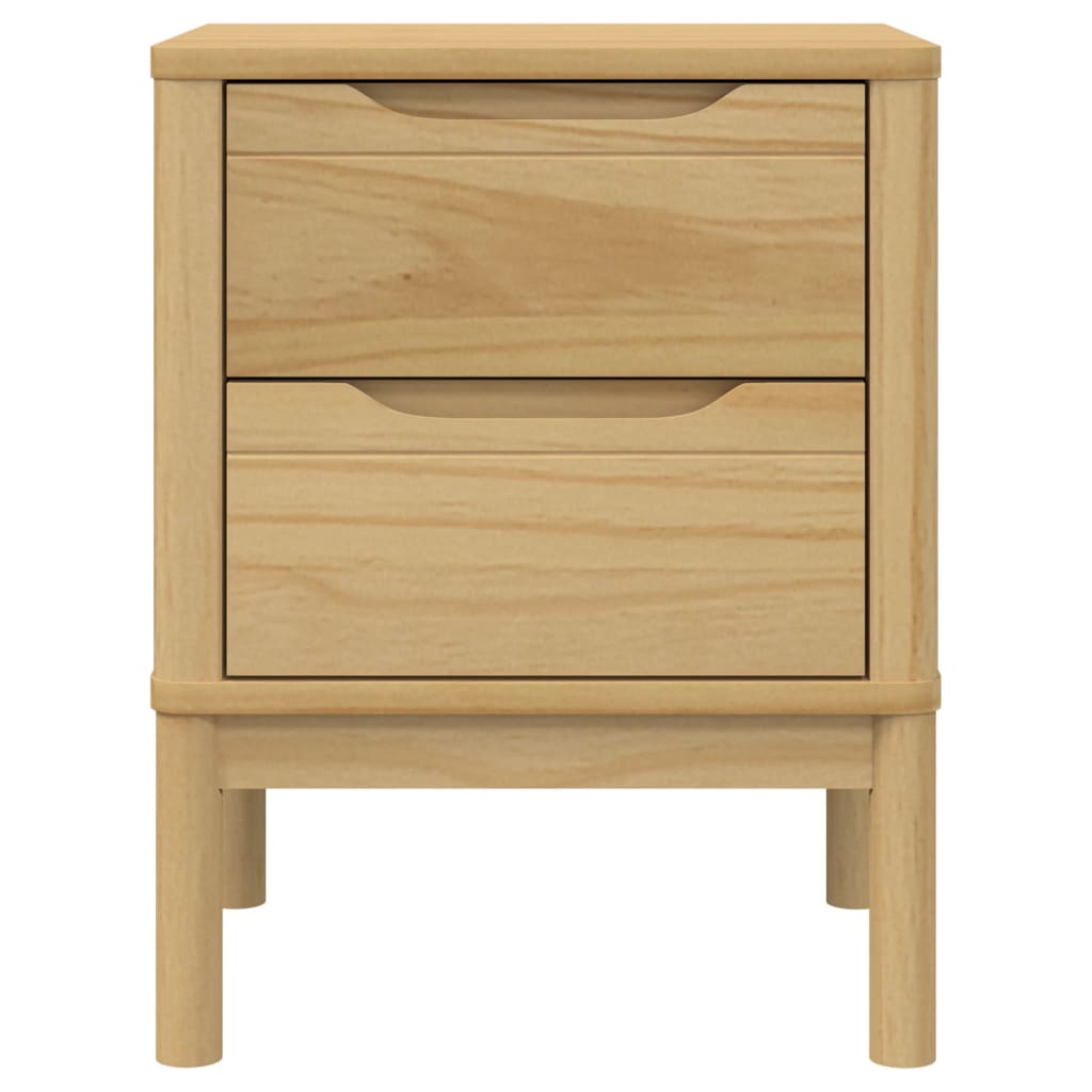 Nattbord voksbrun 45x39x57 cm heltre furu