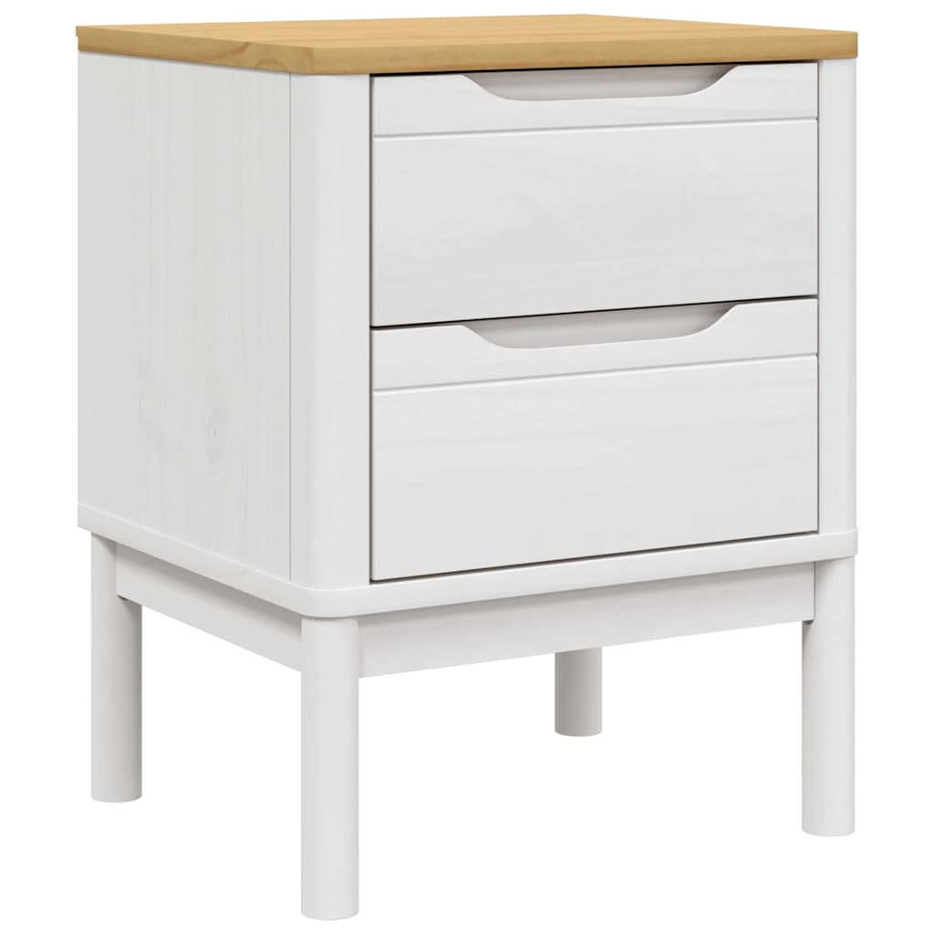 Nattbord hvit 45x39x57 cm heltre furu