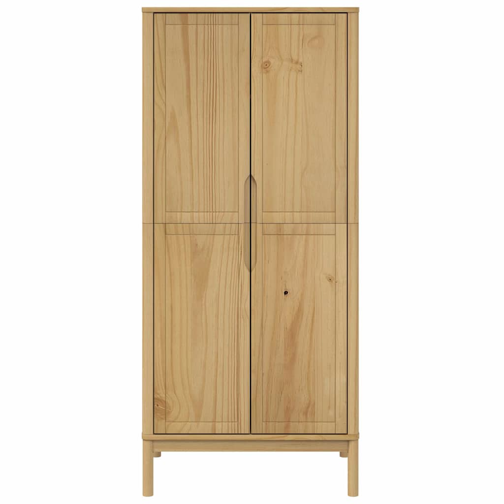 Garderobe FLORO voksbrun 77x53x171 cm heltre furu