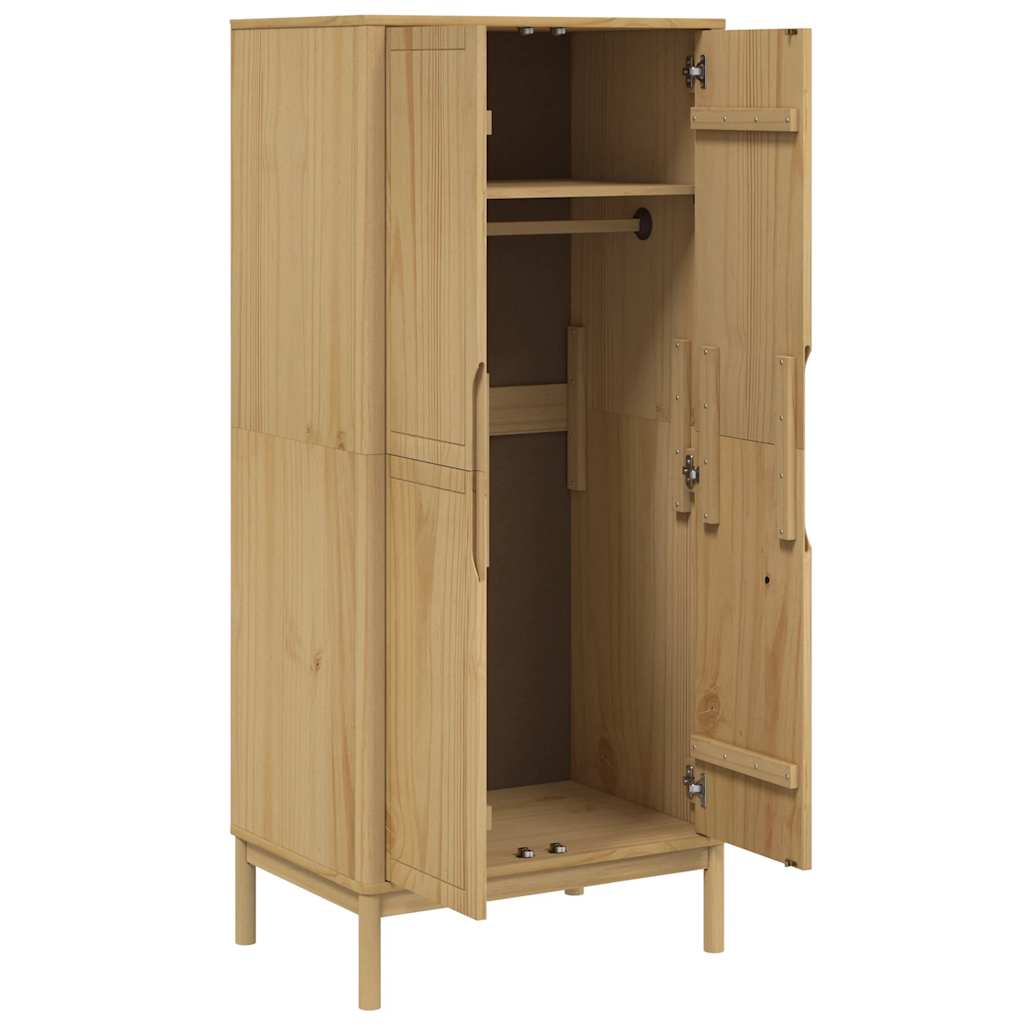 Garderobe FLORO voksbrun 77x53x171 cm heltre furu