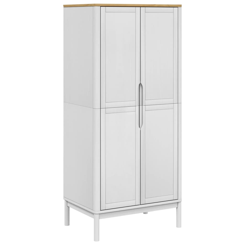 Garderobe FLORO hvit 77x53x171 cm heltre furu