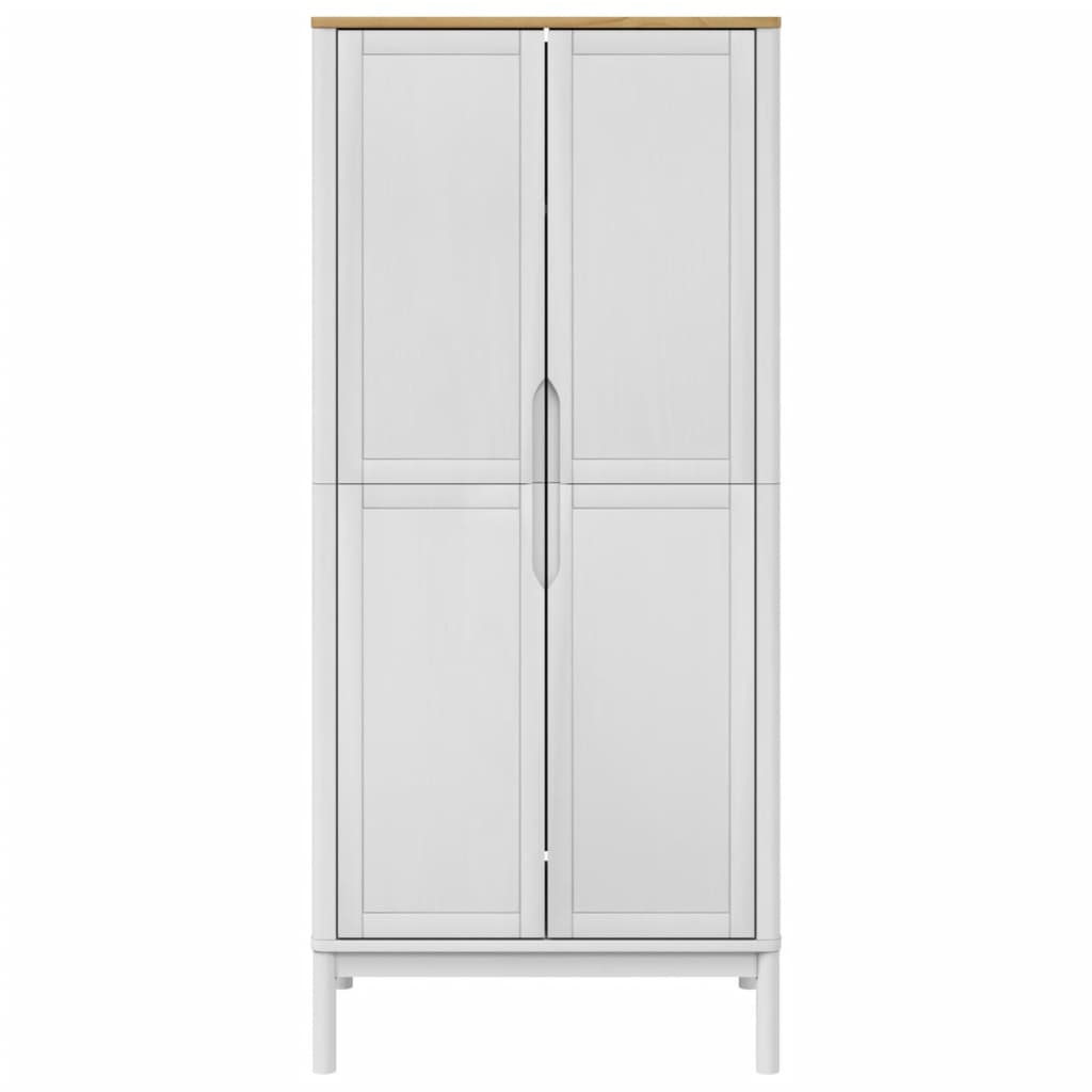 Garderobe FLORO hvit 77x53x171 cm heltre furu