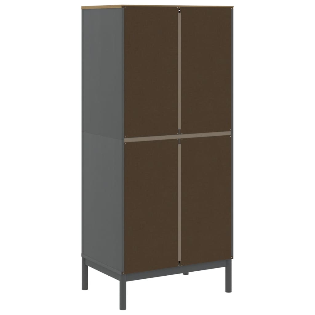 Garderobe FLORO grå 77x53x171 cm heltre furu