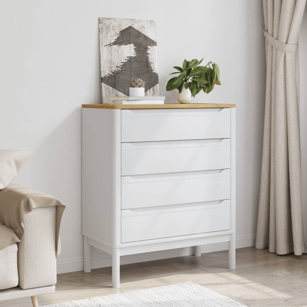 Kommode FLORO hvit heltre furu