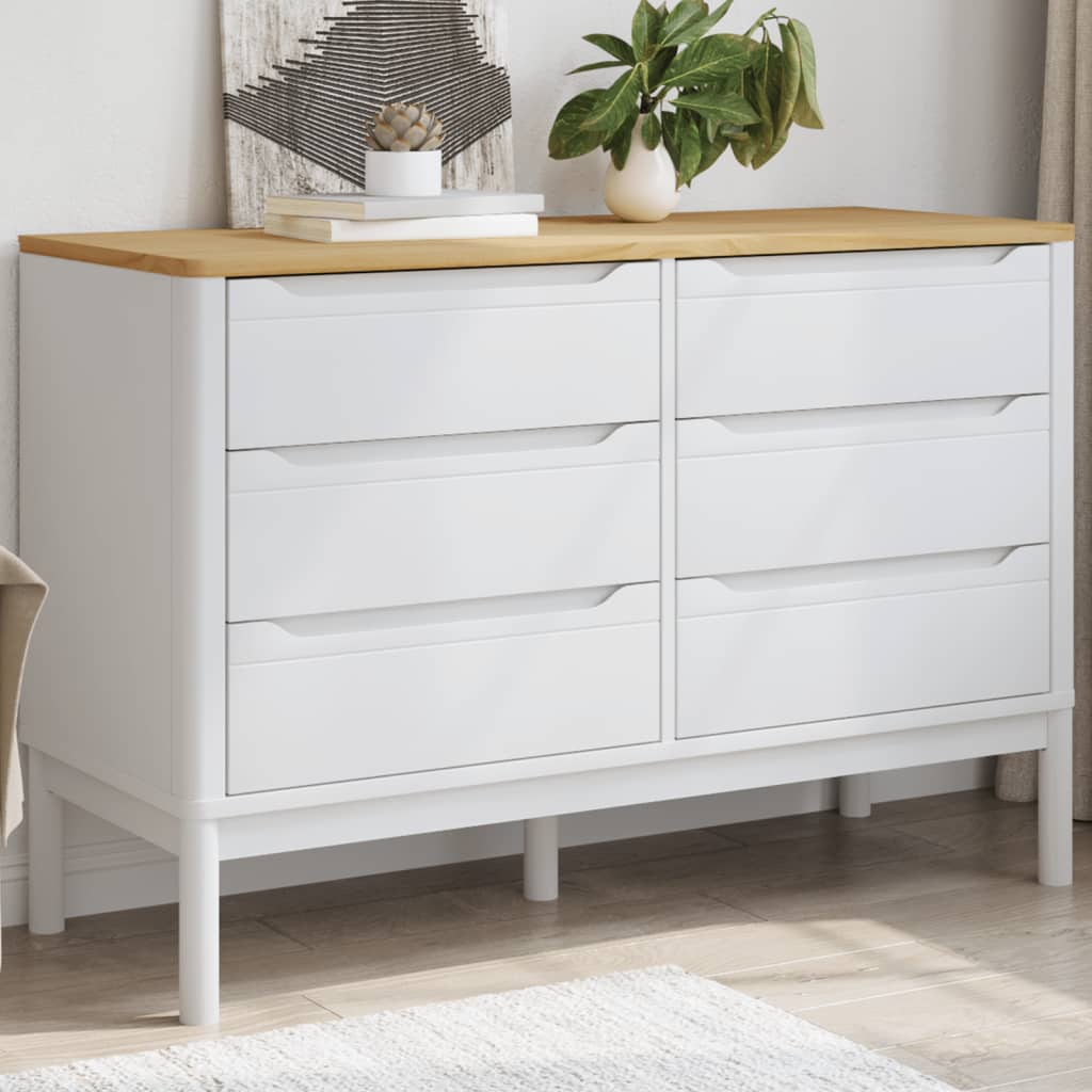 Kommode FLORO hvit heltre furu