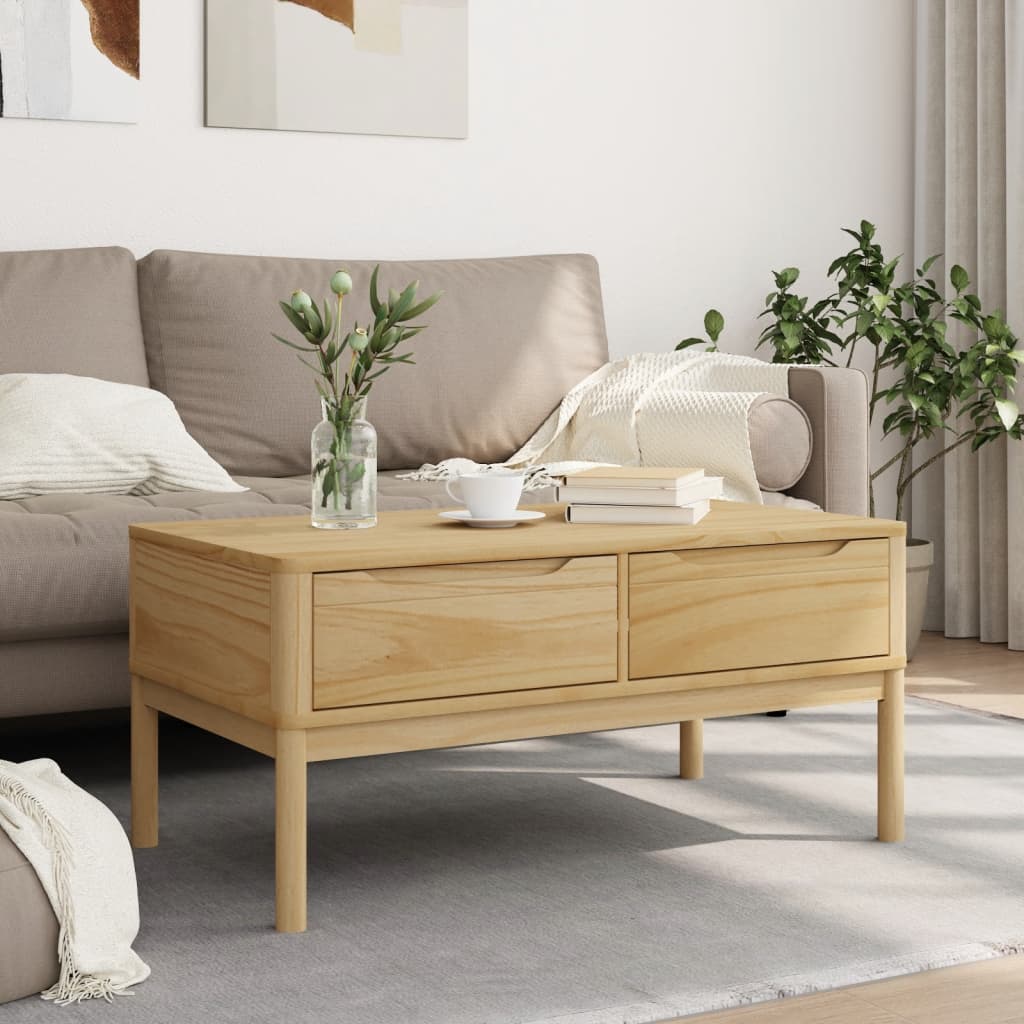 Salongbord FLORO voksbrun 99x55,5x45 cm heltre furu